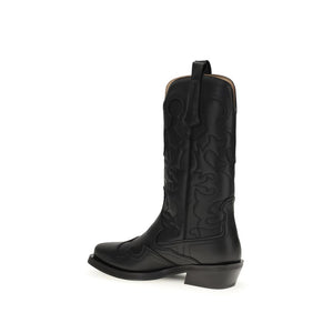 Ganni Black Recycled Leather Boots