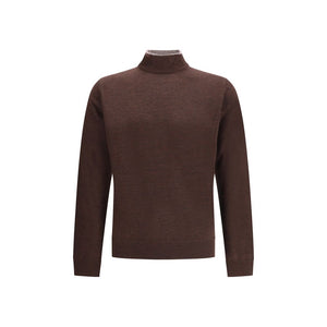 Cruna Brown Wool Turtleneck