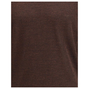 Cruna Brown Wool Turtleneck