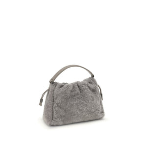 Brunello Cucinelli Gray Fur Shoulder Bag