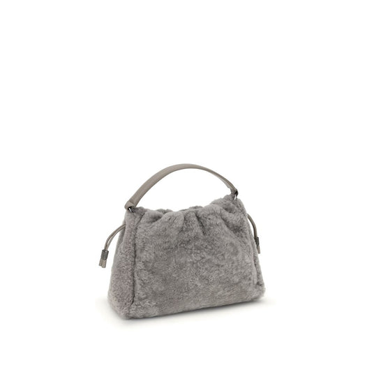 Brunello Cucinelli Gray Fur Shoulder Bag