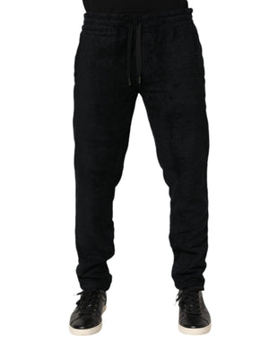 Dolce & Gabbana Black Cotton Logo Men Jogger Sweatpants Pants