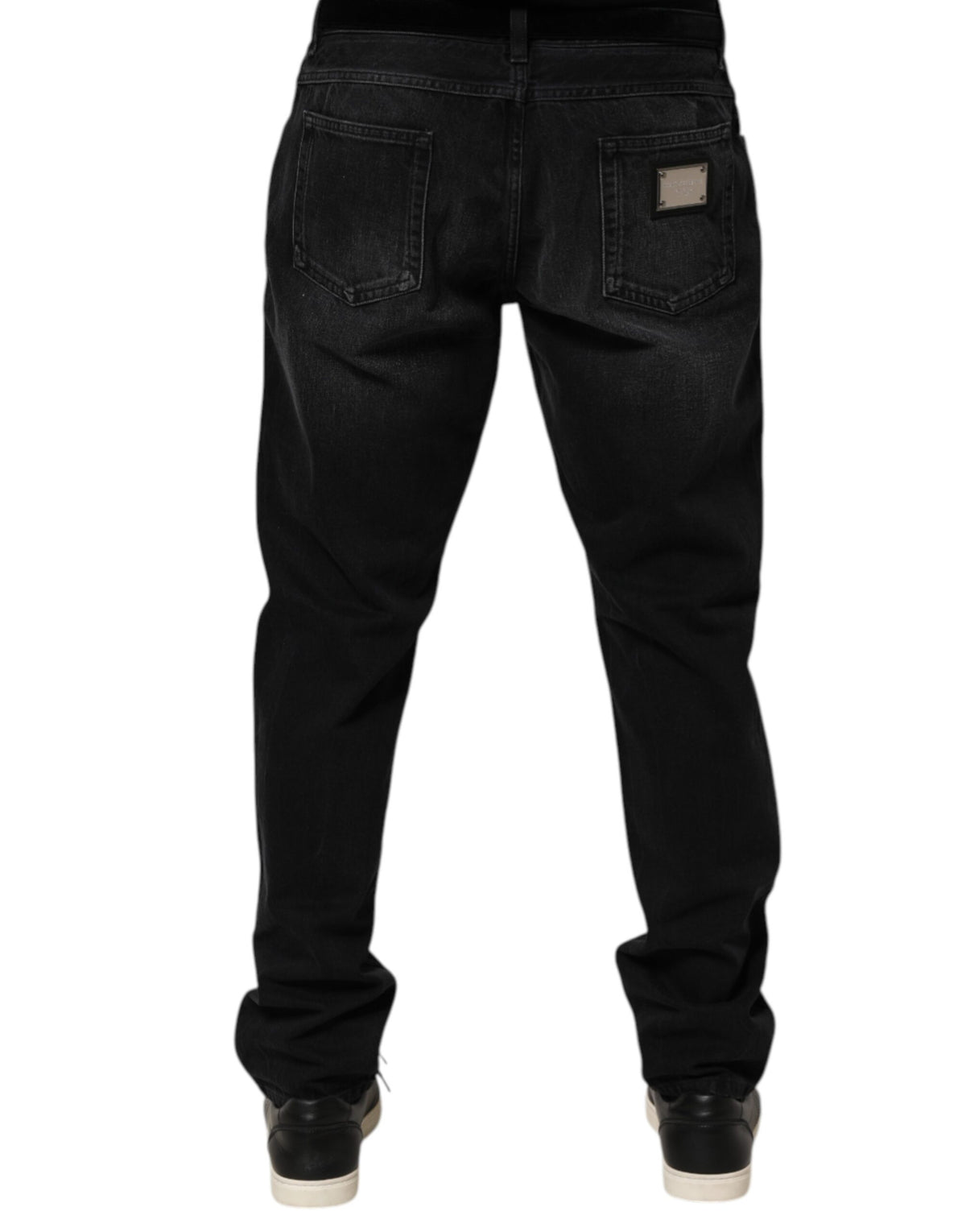 Dolce & Gabbana Black Washed Cotton Skinny Men Denim Jeans