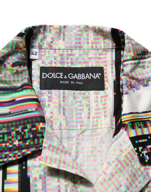 Dolce & Gabbana Multicolor Graphic Collared Casual Shirt
