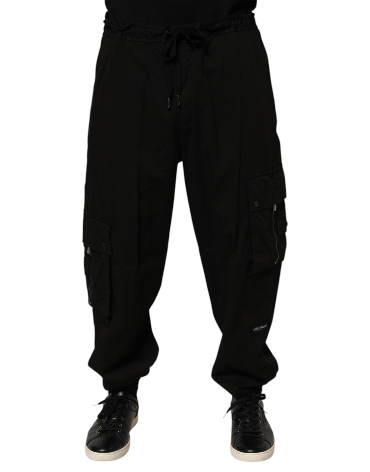 Dolce & Gabbana Black Cotton Cargo Jogger Sweatpants Pants