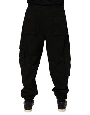 Dolce & Gabbana Black Cotton Cargo Jogger Sweatpants Pants