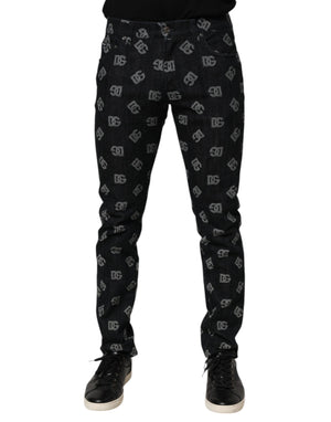Dolce & Gabbana Black DG Monogram Cotton Skinny Denim Jeans