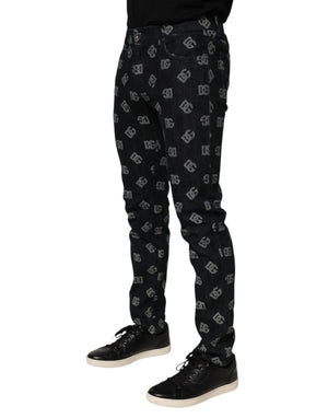 Dolce & Gabbana Black DG Monogram Cotton Skinny Denim Jeans