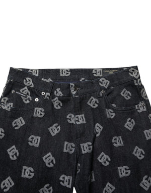 Dolce & Gabbana Black DG Monogram Cotton Skinny Denim Jeans