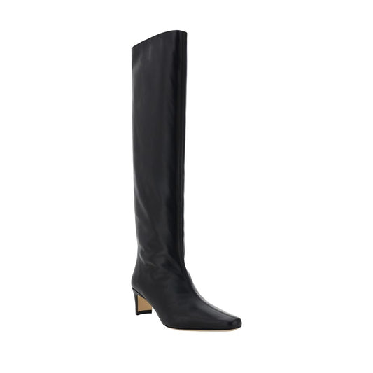 Staud Black Calf Leather Bos Taurus High Heel Boots
