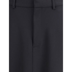 Balenciaga Black Fleece Wool Long Skirt