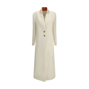 Di Stavnitser White Fleece Wool Coat