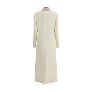 Di Stavnitser White Fleece Wool Coat