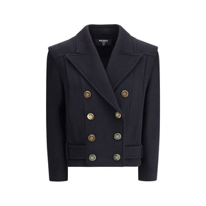 Balmain Black Wool Coat