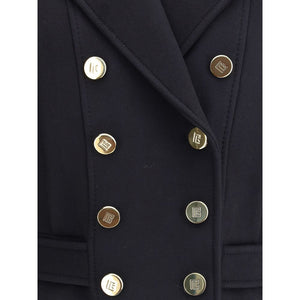 Balmain Black Wool Coat