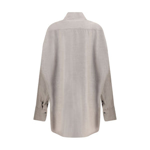 Di Stavnitser Gray Fleece Wool Dress Shirt