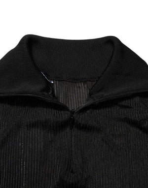 Dolce & Gabbana Black Viscose Turtle Neck Pullover Sweater