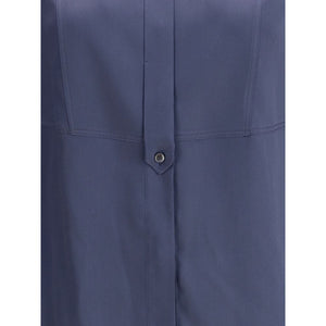 Brunello Cucinelli Blue Silk Blouse