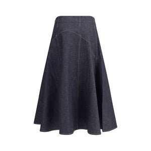 Jacquemus Blue Cotton Midi Skirt
