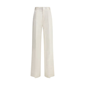 SA SU PHI Cream Silk Pants