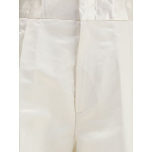 SA SU PHI Cream Silk Pants