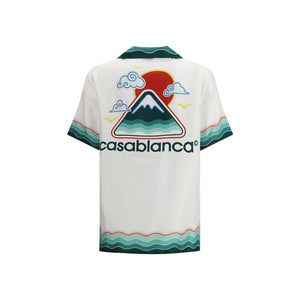 Casablanca White Silk Pattern Shirt
