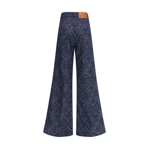 Etro Blue Cotton Flared Jeans