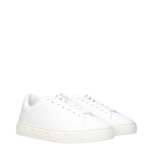 Versace White Leather Low Top Sneakers