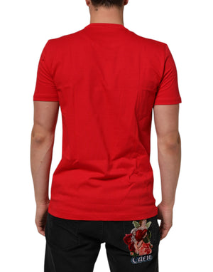 Dolce & Gabbana Red Goodluck 2023 Cotton Crew Neck T-shirt