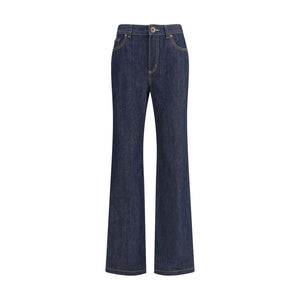 Alexander McQueen Blue Cotton Straight-Leg Jeans