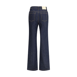Alexander McQueen Blue Cotton Straight-Leg Jeans
