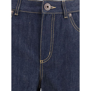 Alexander McQueen Blue Cotton Straight-Leg Jeans