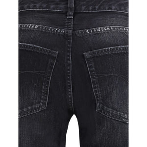 Balenciaga Black Cotton Relaxed Fit Jeans