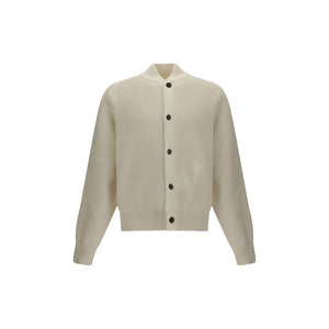Jacquemus White Fleece Wool Cardigan