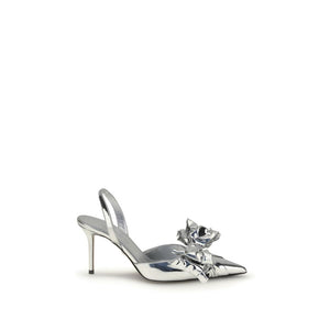 MACH & MACH Silver Leather High Heel Pumps