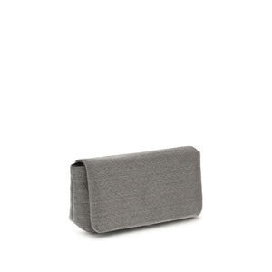 Brunello Cucinelli Gray Leather Shoulder Bag