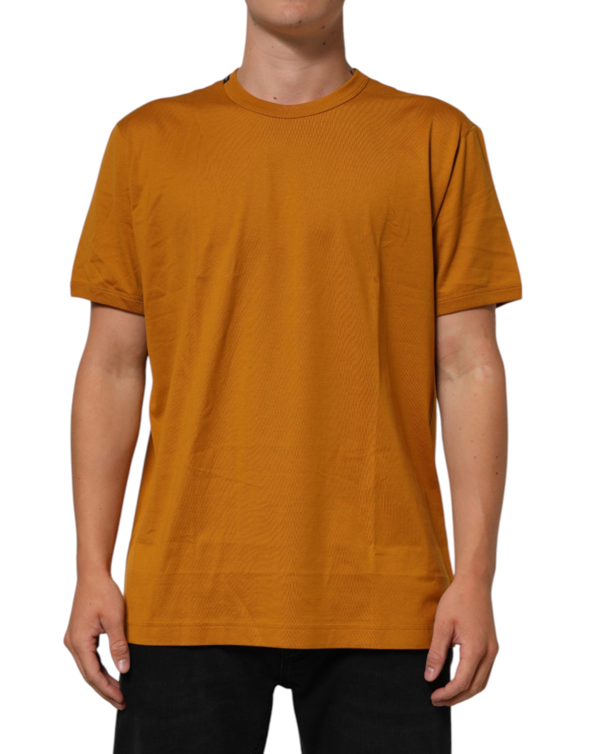 Dolce & Gabbana Golden Brown Crew Neck Short Sleeve T-shirt