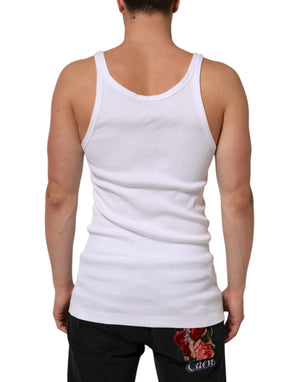 Dolce & Gabbana White Sleeveless Round Neck Tank Top T-shirt
