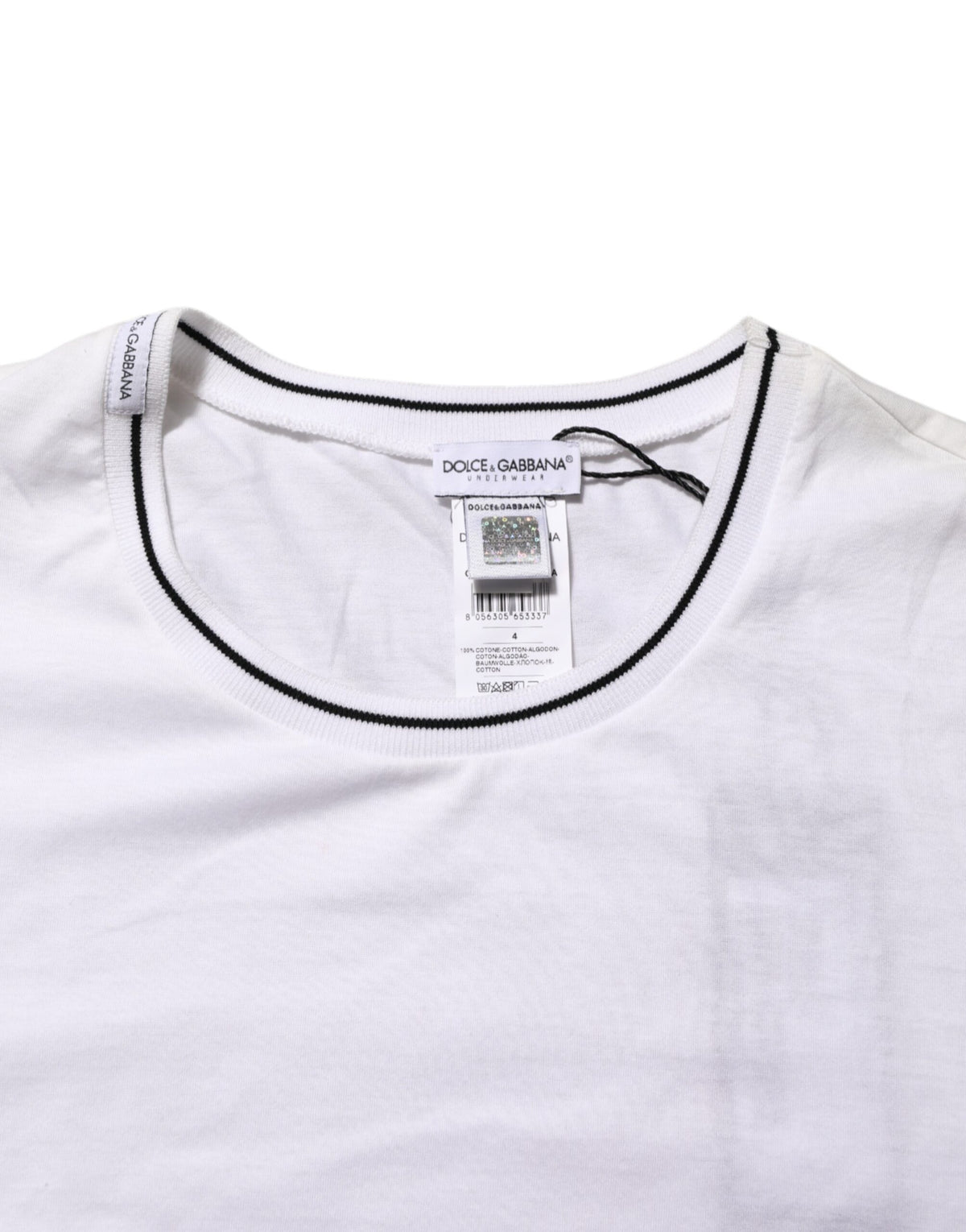 Dolce & Gabbana White Short Sleeves Round Neck Men Underwear T-shirt