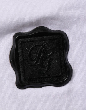 Dolce & Gabbana White Cotton Logo Patch Crew Neck  T-shirt