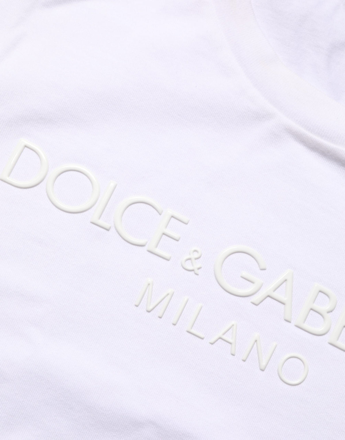Dolce & Gabbana White Cotton Crew Neck Short Sleeves T-shirt