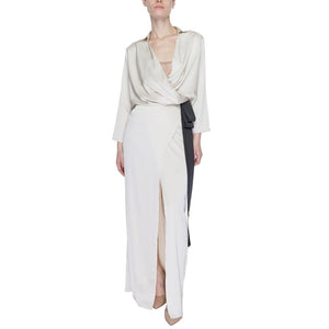 Sandro Ferrone Beige Polyester Long Dress