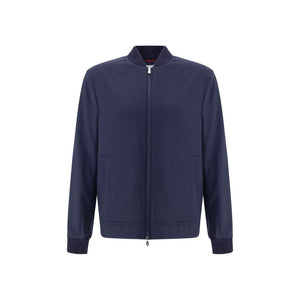 Brunello Cucinelli Blue Cashmere Bomber