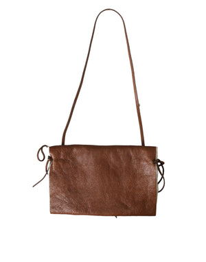 Miu Miu Brown Leather Fur Inner Lining Neck Strap WinterFleece Handwarmer