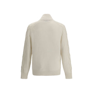 Brunello Cucinelli White Cashmere Cardigan