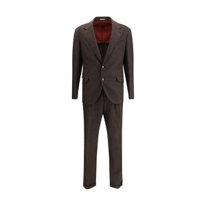 Brunello Cucinelli Brown Wool Two-Piece Suit