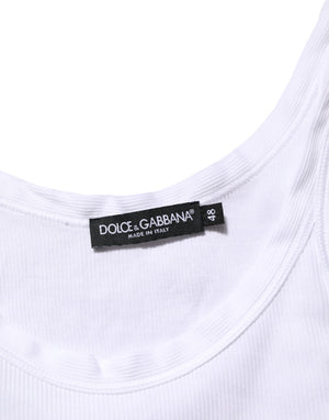 Dolce & Gabbana White Sleeveless Round Neck Tank Top T-shirt