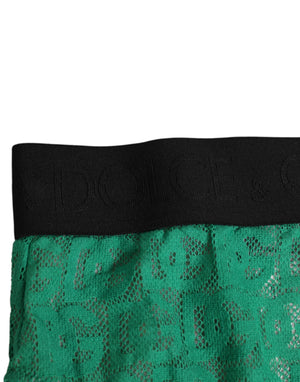Dolce & Gabbana Green DG Logo Lace High Brief Panty Underwear