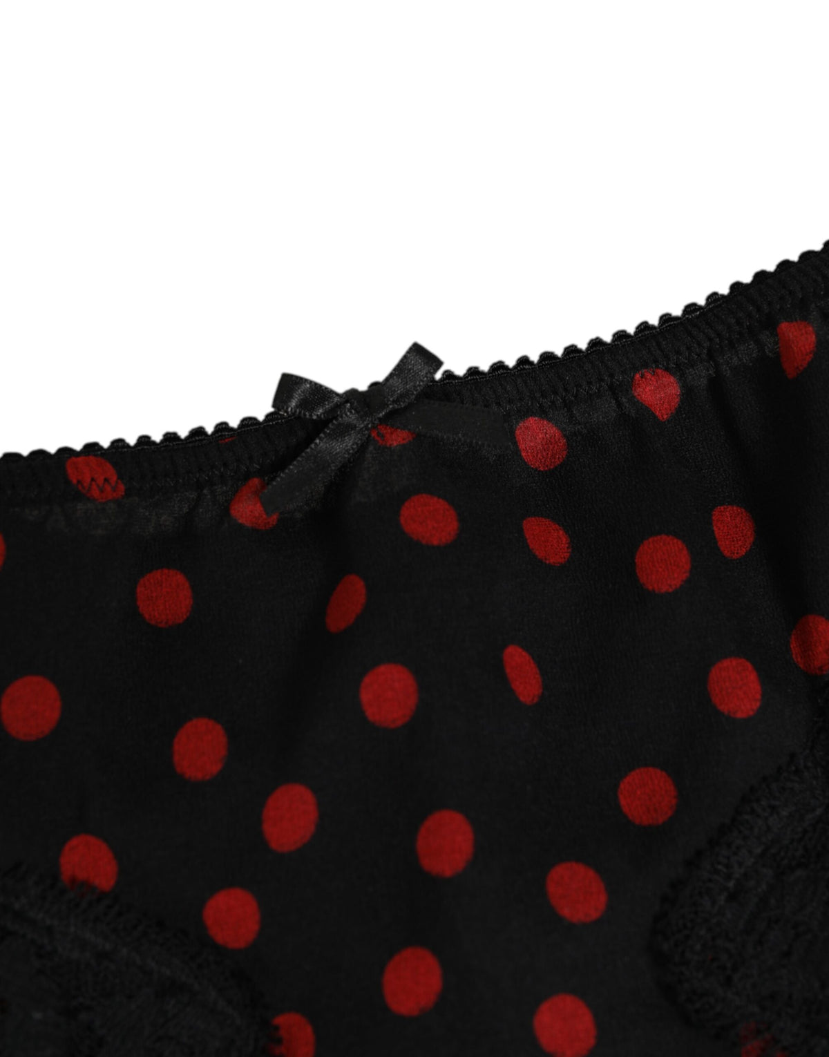 Dolce & Gabbana Black Polka Dotted Silk Low Waist Panty Underwear