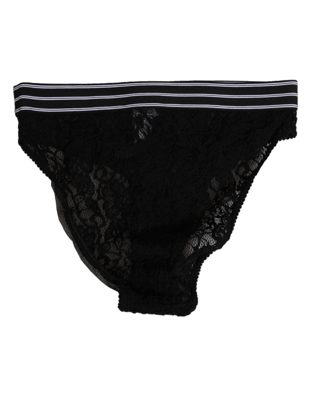 Dolce & Gabbana Black Lace Slip Brief Logo Waistband  Underwear
